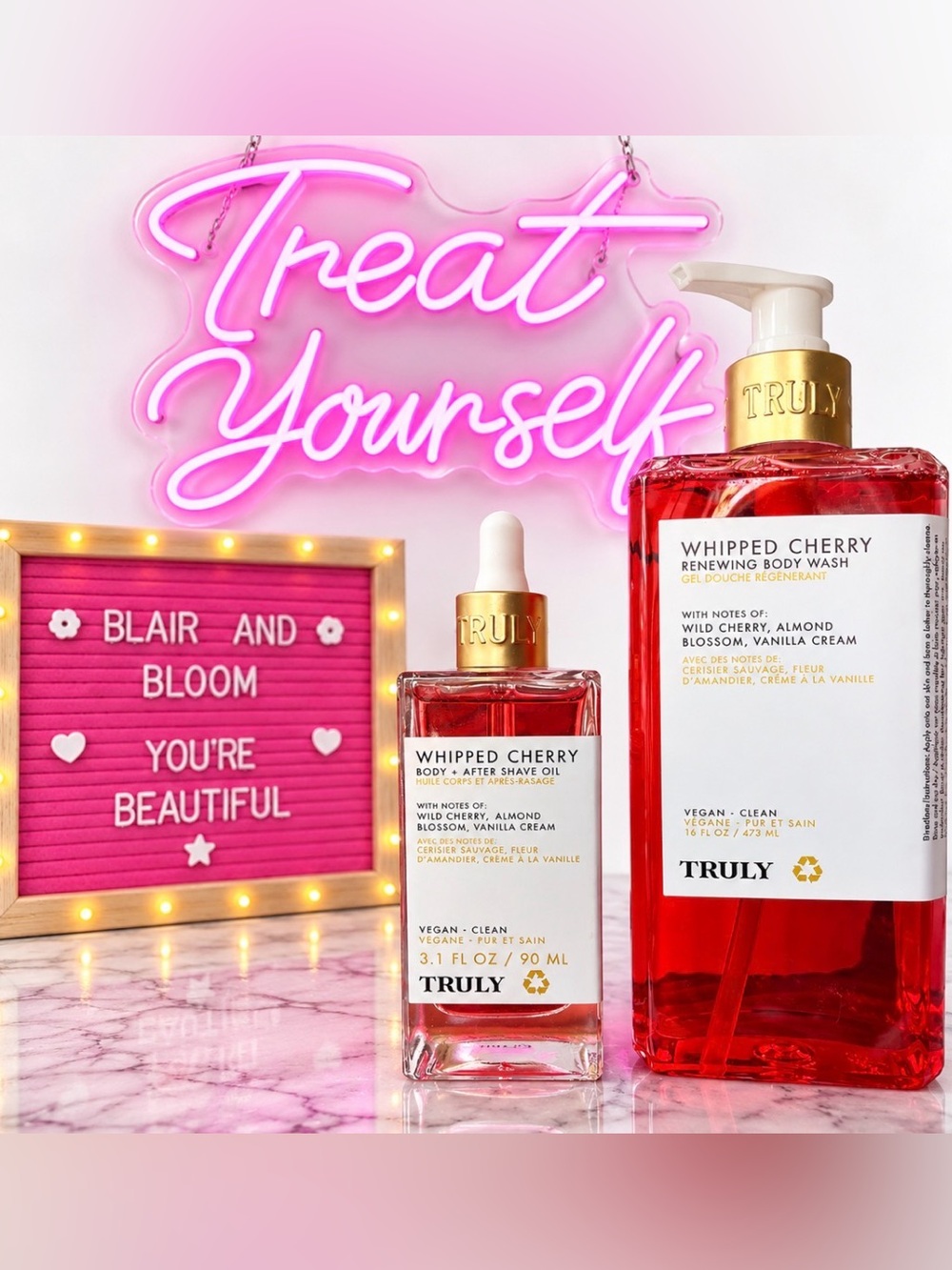 Truly Beauty Whipped Cherry Body Wash & Body Oil Bundle
